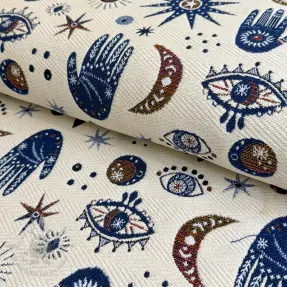 Sisustuskangas jacquard Namaste allover blanc
