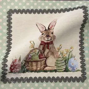 Sisustuskangas GOBELIN PREMIUM Easter Bunny Eggs PANEL
