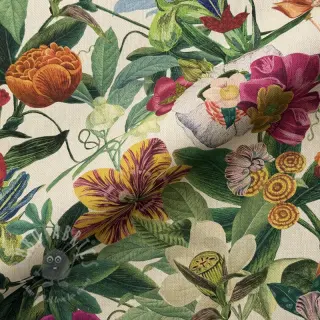 Sisustuskangas Linenlook Flashy Floral Party digital print