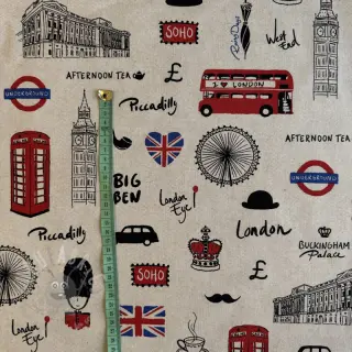 Sisustuskangas Linenlook London Icon City