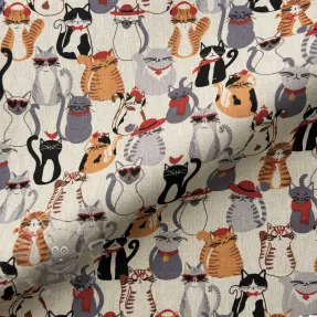 Sisustuskangas Linenlook Cat Dress Up