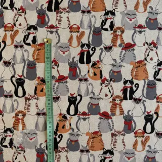 Sisustuskangas Linenlook Cat Dress Up