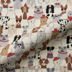 Sisustuskangas Linenlook Dog Dress Up