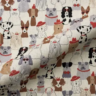 Sisustuskangas Linenlook Dog Dress Up