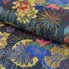Sisustuskangas jacquard Opium allover bleu