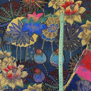 Sisustuskangas jacquard Opium allover bleu