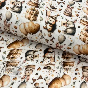 Kaksinkertainen harsokangas/musliini Cuties design D digital print