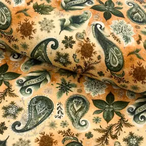 Kaksinkertainen harsokangas/musliini Floraly mix design E digital print