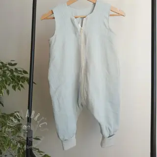 Kaksinkertainen harsokangas/musliini baby blue ORGANIC