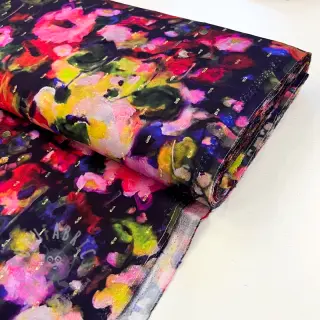 Viskoosi LUREX Abstract navy digital print