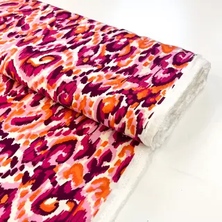 Viskóza STRETCH Ikat fuchsia