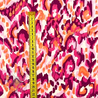 Viskoosi STRETCH Ikat fuchsia