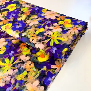 Viskoosi RADIANCE Cornelia flowers purple digital print