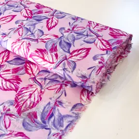 Viskoosi RADIANCE Anabella leaves pink digital print