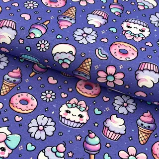 Úplet Sweet food lavender digital print
