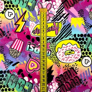 Collegekangas Manga fuchsia digital print