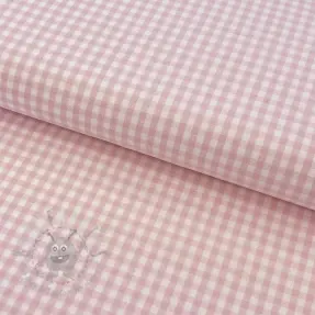 Puuvillakangas YARN DYED CHECK BRUSHED light rose