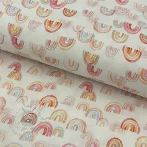 Kaksinkertainen harsokangas/musliini Magic rainbows digital print