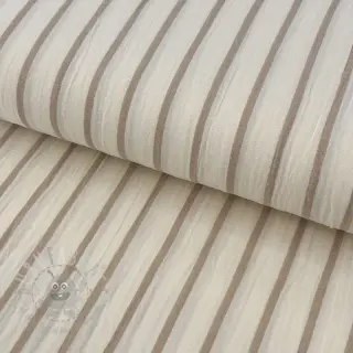 Kaksinkertainen harsokangas/musliini YARN DYED Thin strip beige