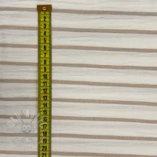 Kaksinkertainen harsokangas/musliini YARN DYED Thin strip beige