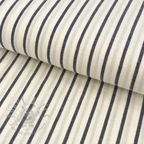 Kaksinkertainen harsokangas/musliini YARN DYED Thin strip navy