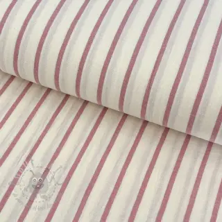 Kaksinkertainen harsokangas/musliini YARN DYED Thin strip mauve