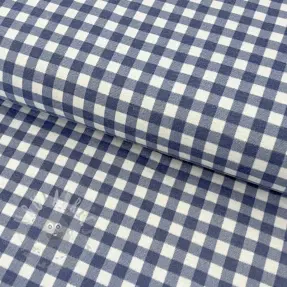 Puuvillakangas FLANNEL Check blue