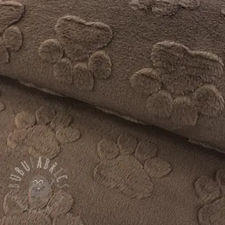 Fleece Paw prints brown
