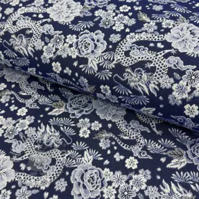 Sisustuskangas jacquard Draco indigo