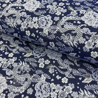 Sisustuskangas jacquard Draco indigo