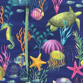 Sisustuskangas premium Underwater sea life digital print