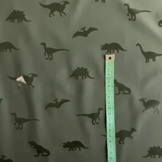 Látka na pršiplášť Dinosaurs dark green