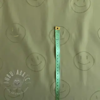 Látka na pršiplášť Happy faces army green
