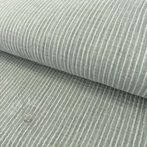 Kaksinkertainen harsokangas/musliini YARN DYED Stripes old green