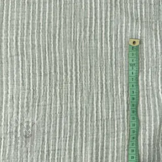 Kaksinkertainen harsokangas/musliini YARN DYED Stripes old green