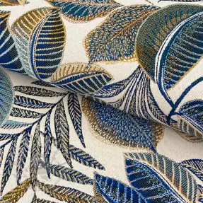 Sisustuskangas jacquard Cacao allover bleu