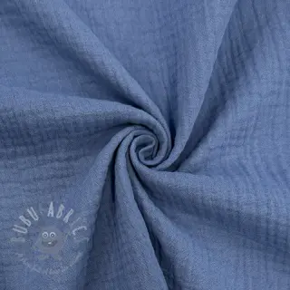 Kaksinkertainen harsokangas/musliini midnight blue ORGANIC