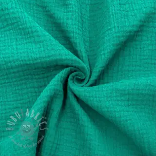Kaksinkertainen harsokangas/musliini dark teal ORGANIC