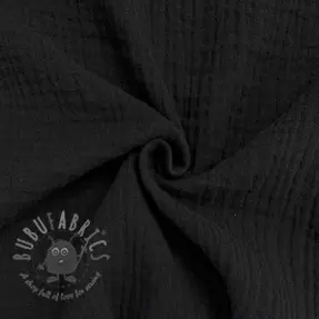 Kaksinkertainen harsokangas/musliini black ORGANIC