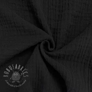 Kaksinkertainen harsokangas/musliini black ORGANIC