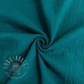 Kaksinkertainen harsokangas/musliini petrol ORGANIC