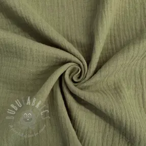 Kaksinkertainen harsokangas/musliini moss green ORGANIC