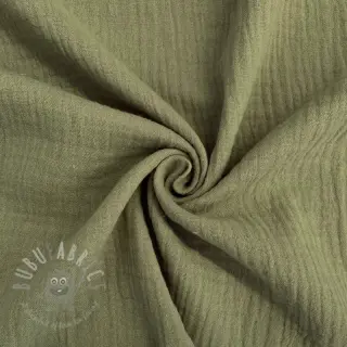 Kaksinkertainen harsokangas/musliini moss green ORGANIC