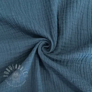 Kaksinkertainen harsokangas/musliini indigo ORGANIC