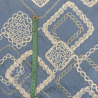 Puuvillakangas JEANS EMBROIDERY Square light blue