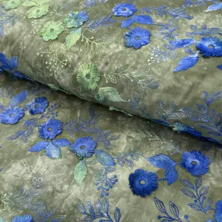 Puuvillakangas TIE DYE EMBROIDERY Poppy design B