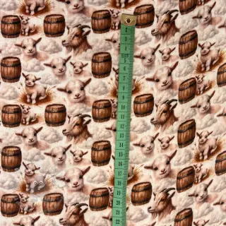 Kaksinkertainen harsokangas/musliini Little farm animals design D digital print