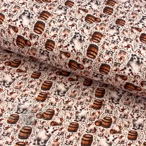 Kaksinkertainen harsokangas/musliini Little farm animals design B digital print
