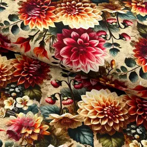 Viskoosi pellavalla Rosalie design A digital print