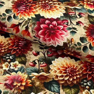 Viskoosi pellavalla Rosalie design A digital print